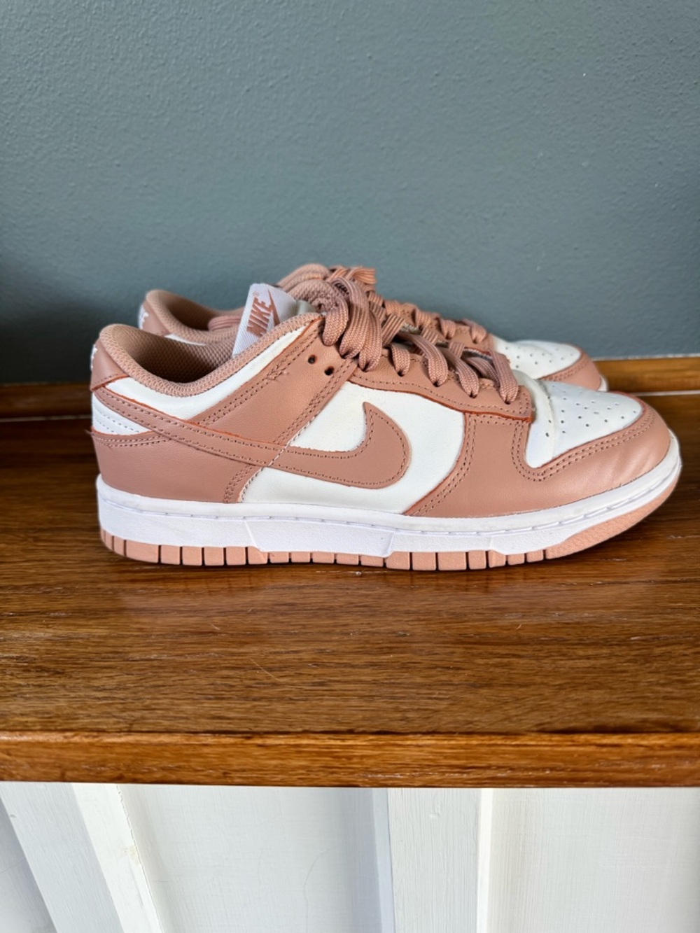 Nike Women’s Low-Top Sneakers in Dusty Pink and White
